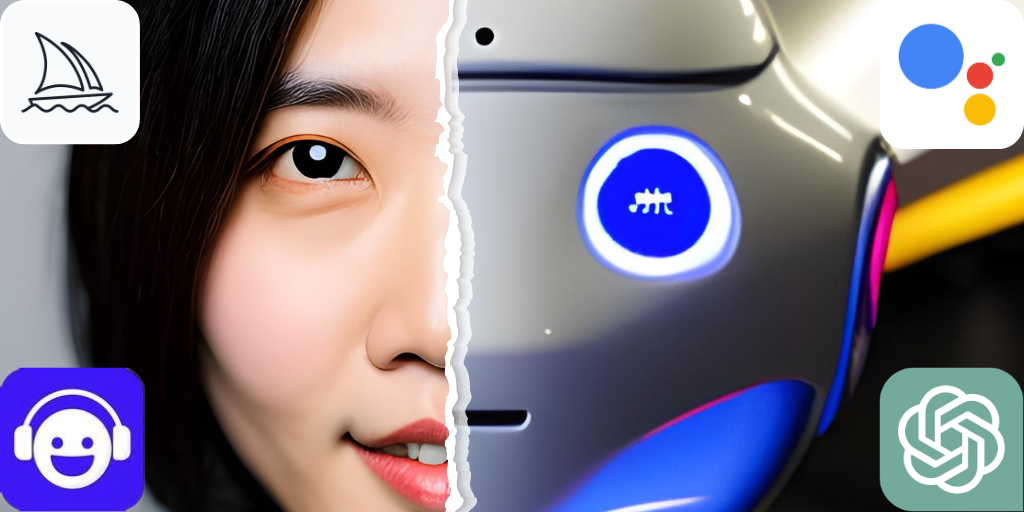 Ein Bild von einer Frau und einem Roboter
